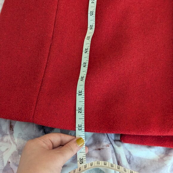 Adorable Red Wool Coat from Stradivarius - Size Small - Picture 9 of 9